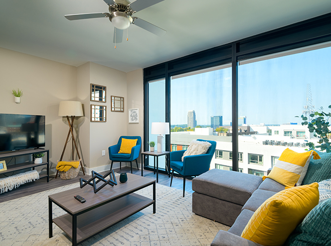 furnished living room