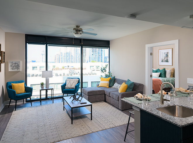 furnished living room
