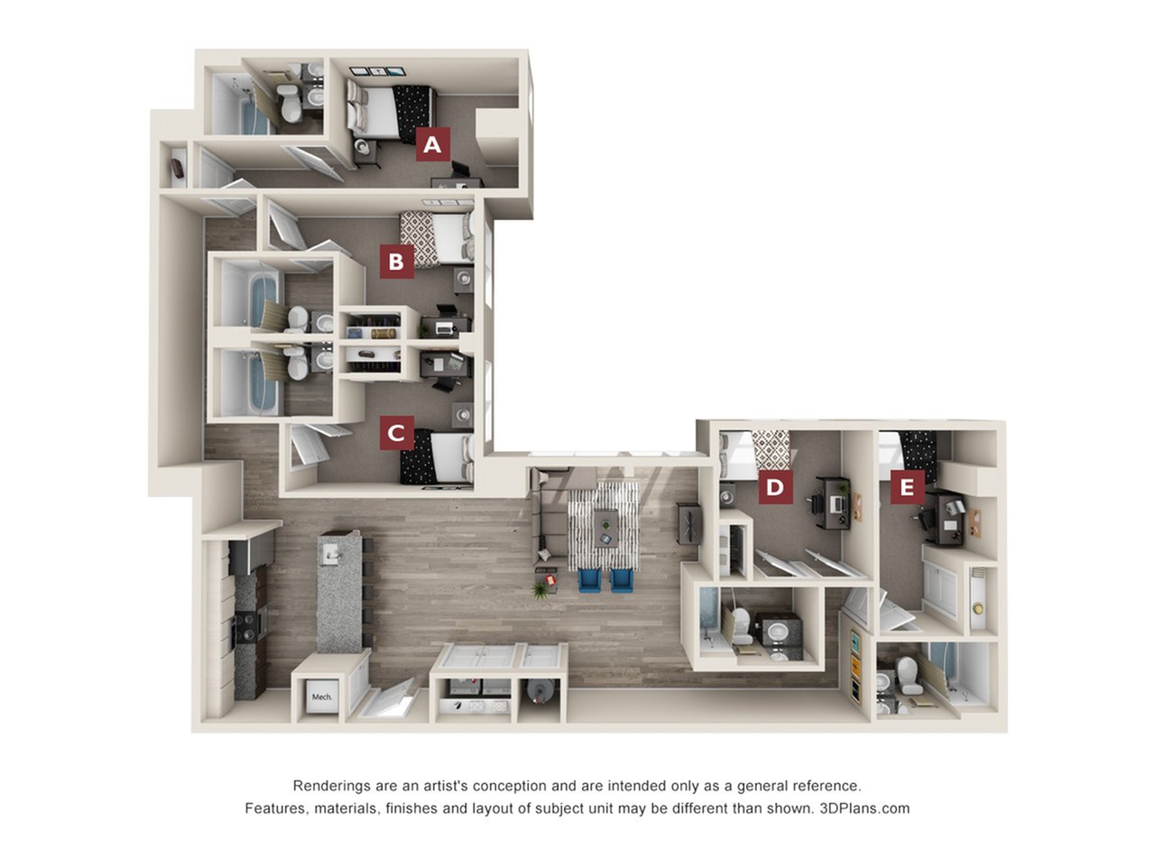The Edgewood 5x5 Floor plan