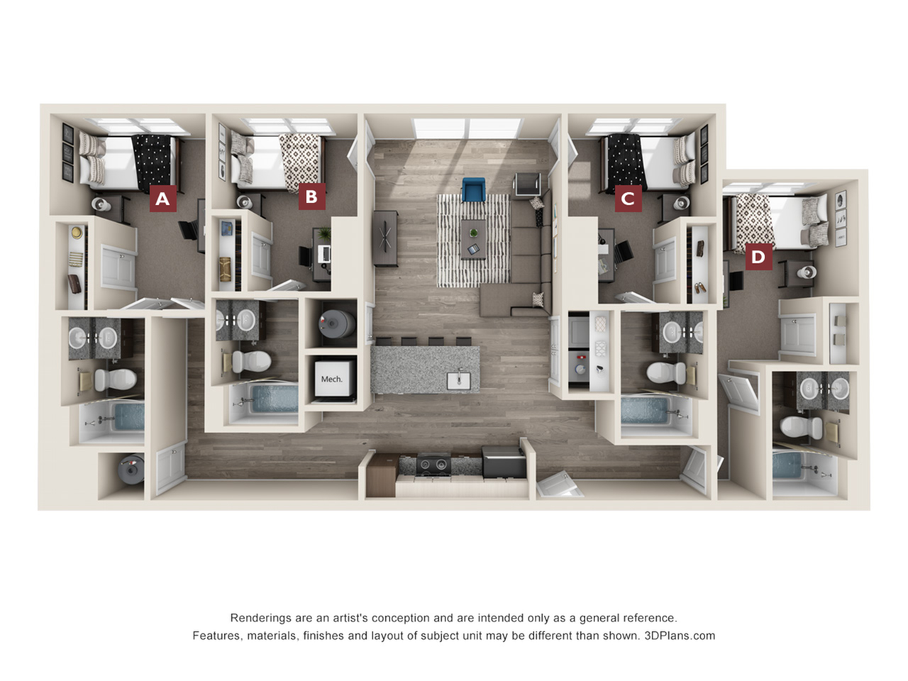 The Park 4x4 Floor plan